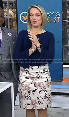 Dylan’s white floral pencil skirt on Today