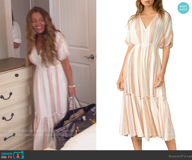 Elan Metallic Stripe Midi Dress worn by Dolores Catania on The Real Housewives of New Jersey