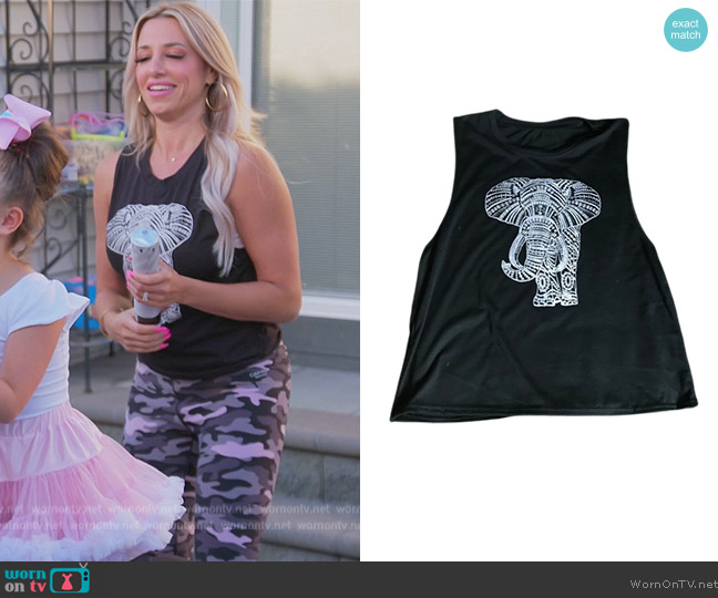  Elephant Muscle Tank worn by  on The Real Housewives of New Jersey
