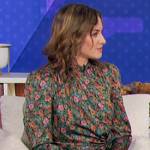 Elizabeth Wagmeister’s green floral print dress on The Talk