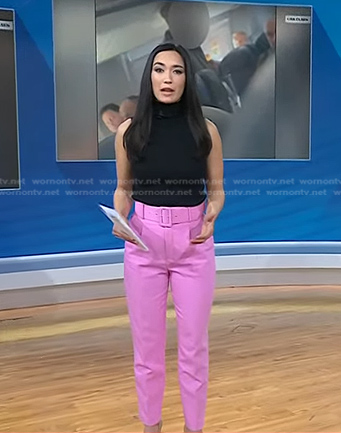 Emilie’s pink belted pants on Today