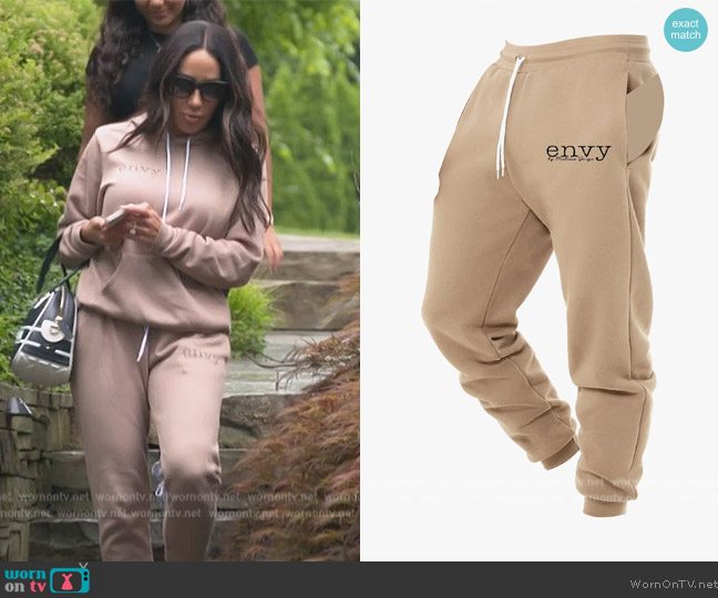 Taupe Sweatpants by Envy worn by Melissa Gorga on The Real Housewives of New Jersey