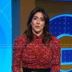 Erielle’s red floral ruched top on Good Morning America