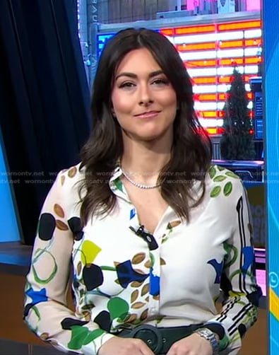 Erielle’s white printed blouse on Good Morning America