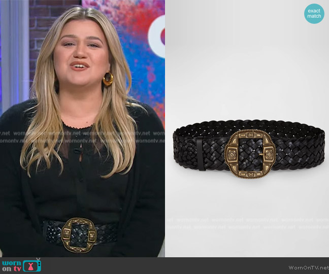 Etro Woven Leather Belt worn by Kelly Clarkson on The Kelly Clarkson Show