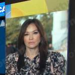 Eva’s black floral puff sleeve blouse on Good Morning America