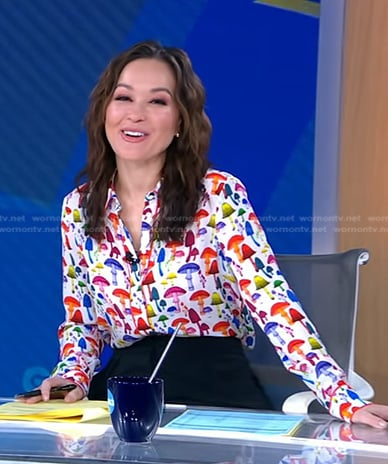 Eva’s mushroom print blouse on Good Morning America