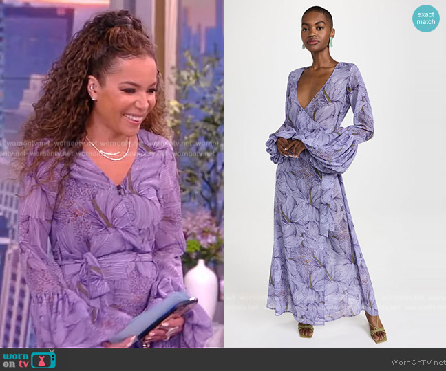Fe Noel Puff Sleeve Wrap Dress worn by Sunny Hostin on The View