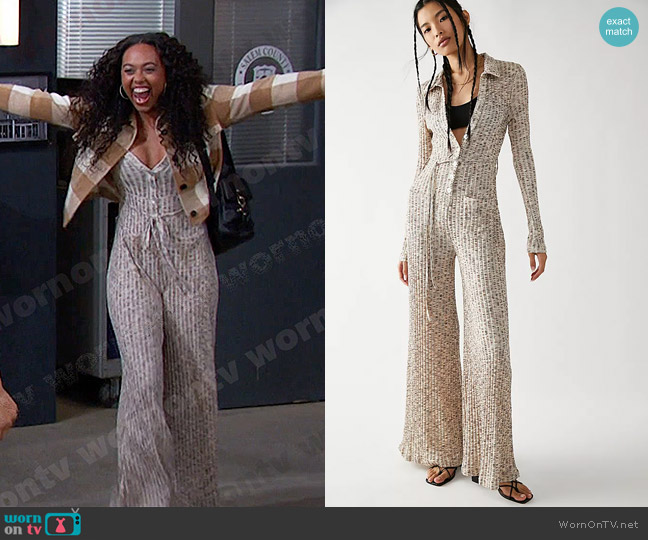 Free People Lost In Space Jumpsuit worn by Talia (Aketra Sevillian) on Days of our Lives