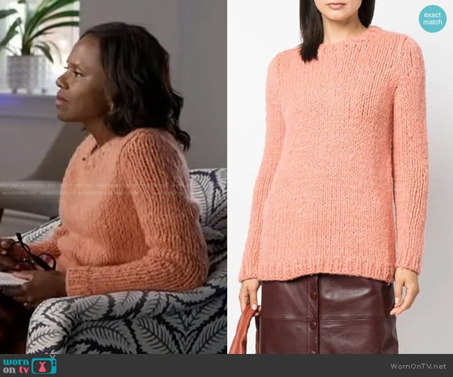 Gabriela Hearst Cashmere Chunky-Knit Jumper worn by Deborah Roberts on Good Morning America