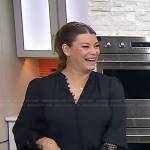 Gail Simmons’s black lace-cuff blouse on Today