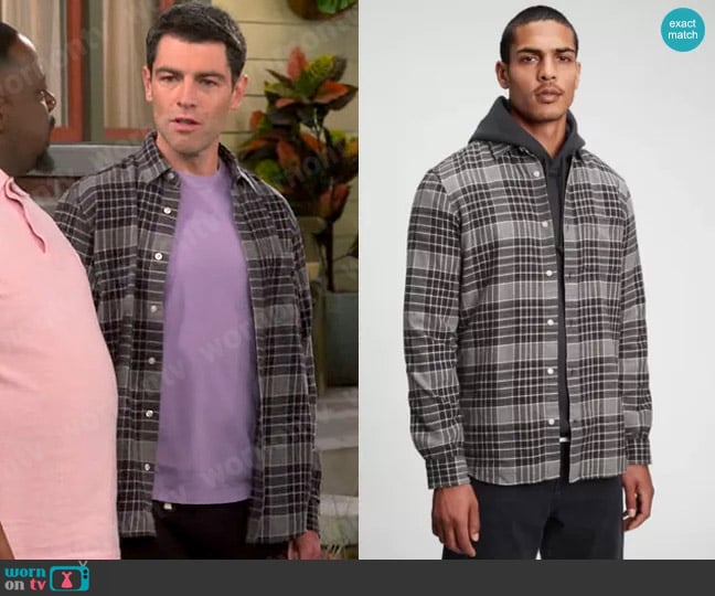 Gap 100% Organic Cotton Midweight Flannel Shirt worn by Dave Johnson (Max Greenfield) on The Neighborhood