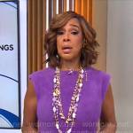 Gayle King’s purple furry dress on CBS Mornings