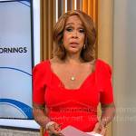 Gayle King’s red short sleeved dress on CBS Mornings