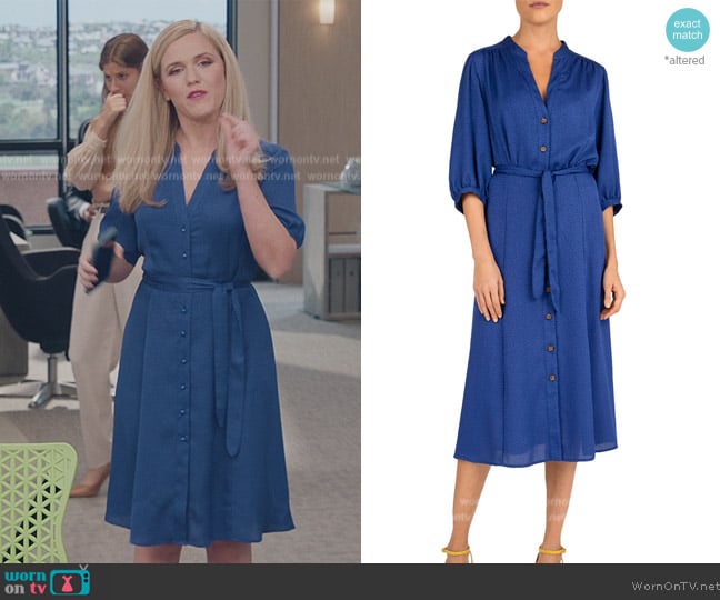 Gerard Darel Settima Tie-Waist Midi Dress worn by Sadie Ryan (Harriet Dyer) on American Auto