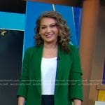 Ginger’s green open jacket on Good Morning America