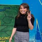 Ginger’s grey plaid wide-leg pants on Good Morning America