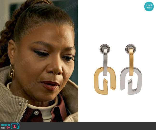 Givenchy G-link Two-tone Earrings worn by Robyn McCall (Queen Latifah) on The Equalizer