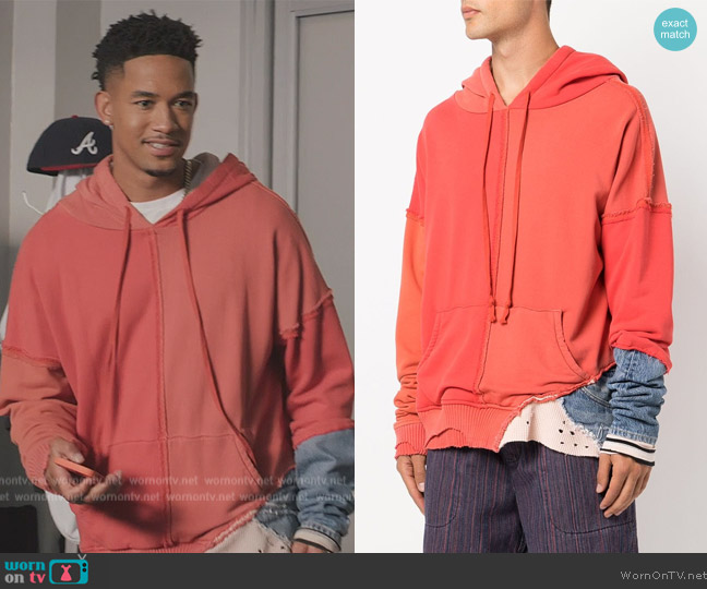 Greg Lauren Red Fragment Hoodie worn by Damon (Peyton Alex Smith) on All American Homecoming