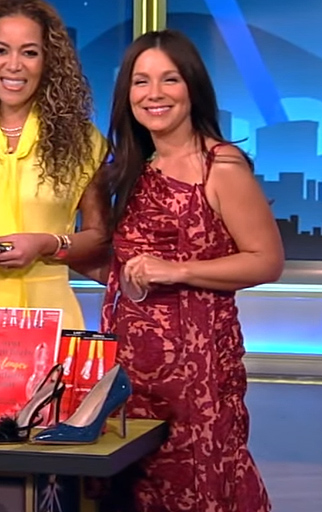 Gretta Monahan’s red floral strappy dress on The View