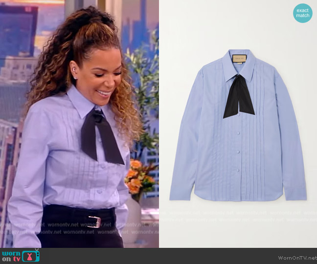Gucci Cotton Oxford Shirt worn by Sunny Hostin on The View