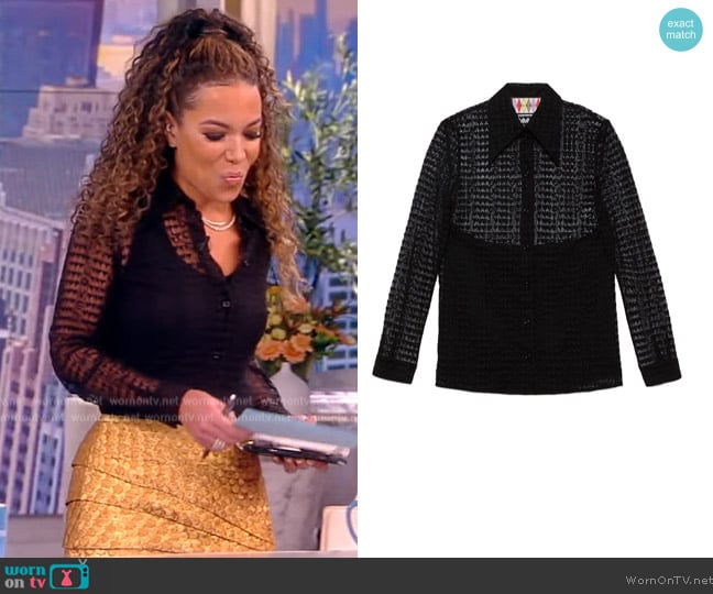 Gucci Love Heart Lace Blouse worn by Sunny Hostin on The View