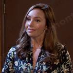 Gwen’s black floral blouse on Days of our Lives