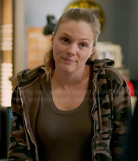 Hailey's camo zip up hoodie on Chicago PD