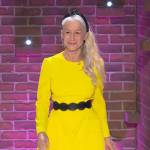 Helen Mirren’s yellow asymmetric dress on The Kelly Clarkson Show