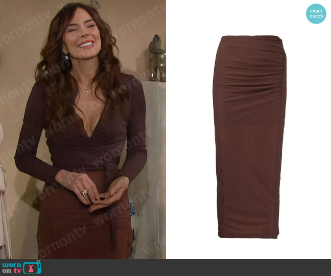 Helmut Lang Ruched-panel Detail Skirt worn by Taylor Hayes (Krista Allen) on The Bold and the Beautiful