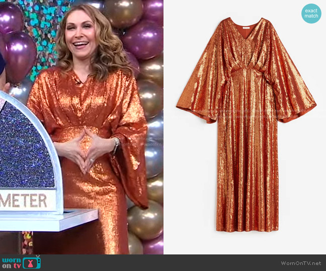 WornOnTV: Lori’s orange sequin dress on Good Morning America | Lori ...