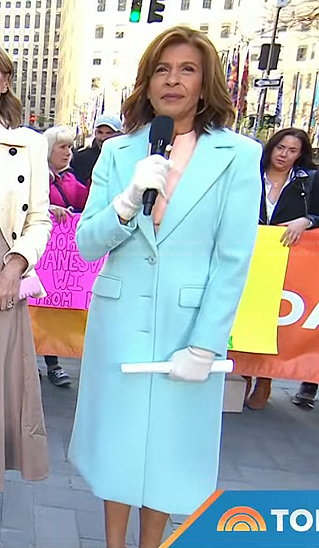 Hoda’s aqua blue coat on Today