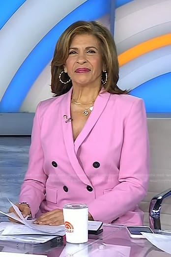 Hoda’s pink double breasted blazer on Today