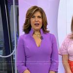 Hoda’s purple v-neck midi dress on Today