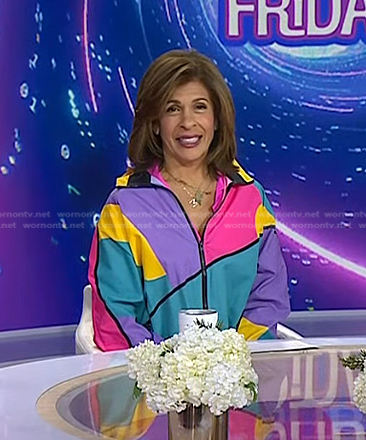 Hoda’s retro colorblock zip jacket on Today