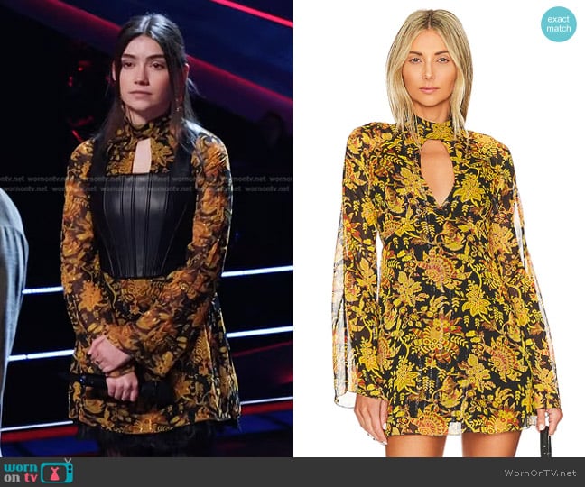 REVOLVE x House of Harlow Chablis Mini Dress worn by Gina Miles on The Voice