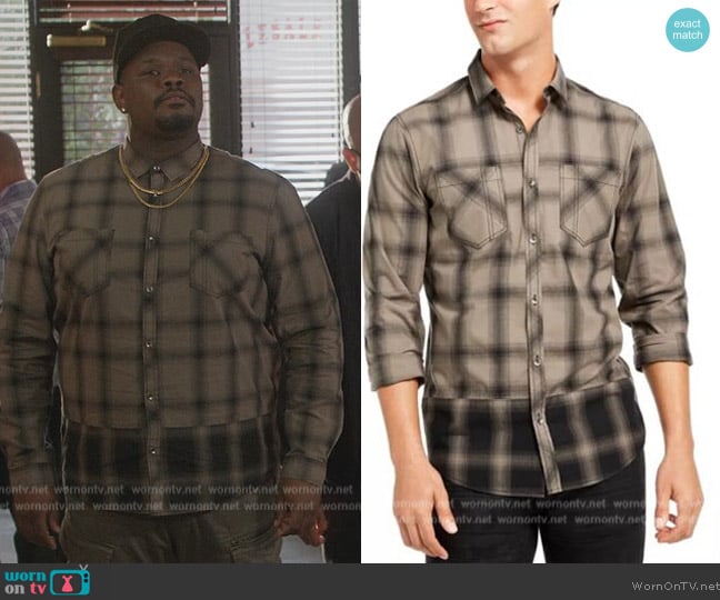 INC International Concepts Plaid Shirt worn by Sherm Jones (Carl Tart) on Grand Crew