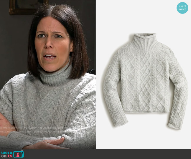 J. Crew Cable-knit rollneck sweater worn by Dana Jacobson on CBS Mornings
