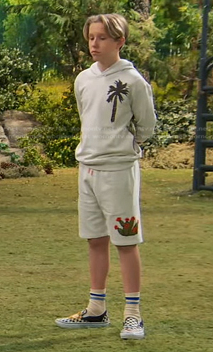Jake’s embroidered hoodie and shorts on Bunkd