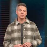 Jason Kennedy’s plaid wool shirt on Access Hollywood