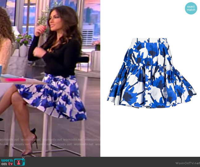 Jason Wu Abstract-print Ruched Skirt worn by Alyssa Farah Griffin on The View