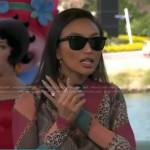 Jeannie Mai’s mixed print top on Access Hollywood