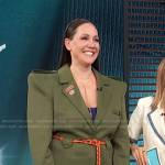 Jene Luciani Sena’s green belted blazer on Access Hollywood