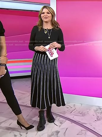 Jenna’s black contrast stripe skirt on Today