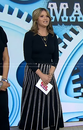 Jenna's black contrast stripe skirt on Today