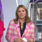 Jenna’s pink checked frayed blazer on Today