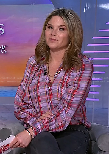 Jenna's pink plaid blouse on Today