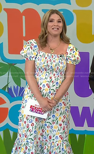 Jenna’s whtie floral smocked dress on Today