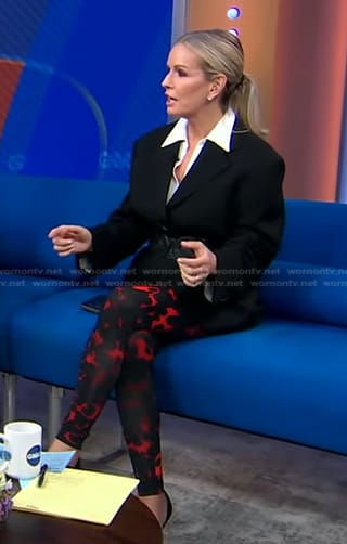 WornOnTV: Jennifer’s black and red printed leggings on Good Morning ...