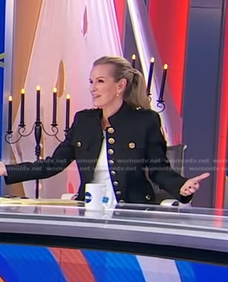 Jennifer’s black military jacket with gold buttons on Good Morning America